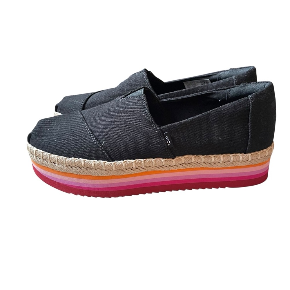 Toms Alp Platform Rope High Black Espadrilles Size 7.5 - Picture 3 of 10